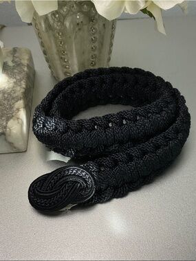 Carlisle Black Braided Rope Belt with Knot Closure